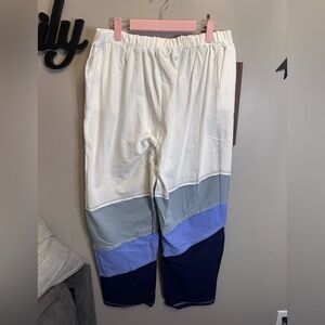 Umgee Women's Colorblock Joggers - White, Gray, Blue, Navy